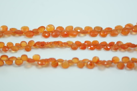 Carnelian Pear Faceted Beads