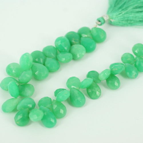 CHRYSOPRASE PEAR FACETED BEADS