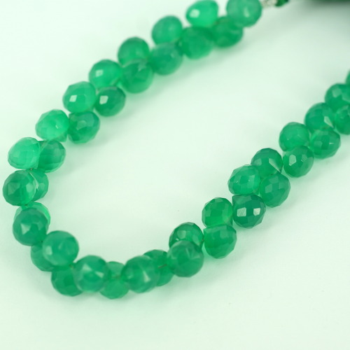 GREEN ONYX ONION FACETED BEADS