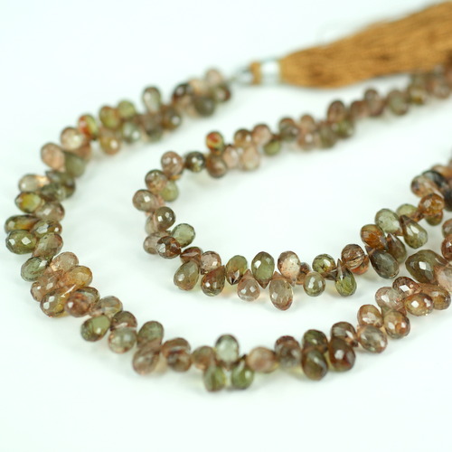 ANDALUSITE SIDE DRILL DROP FACETED BEADS