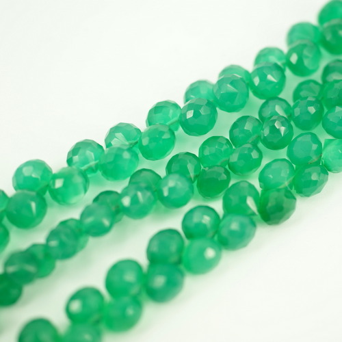 GREEN ONYX ONION FACETED BEADS