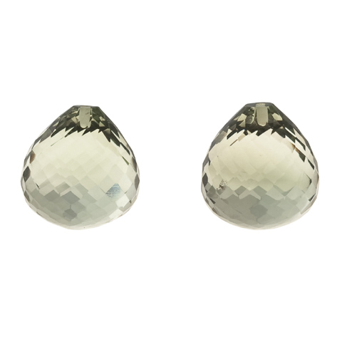 GREEN AMETHYST ONION EARRING PAIR